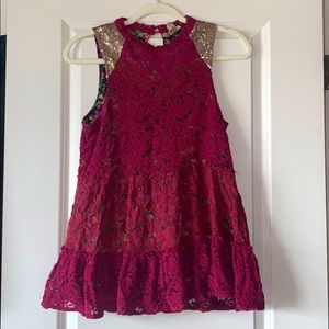 Lace and Floral Babydoll Tank